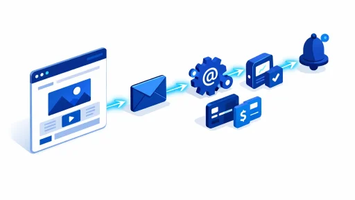 Schéma tunnel de vente no-code avec Webflow et Make