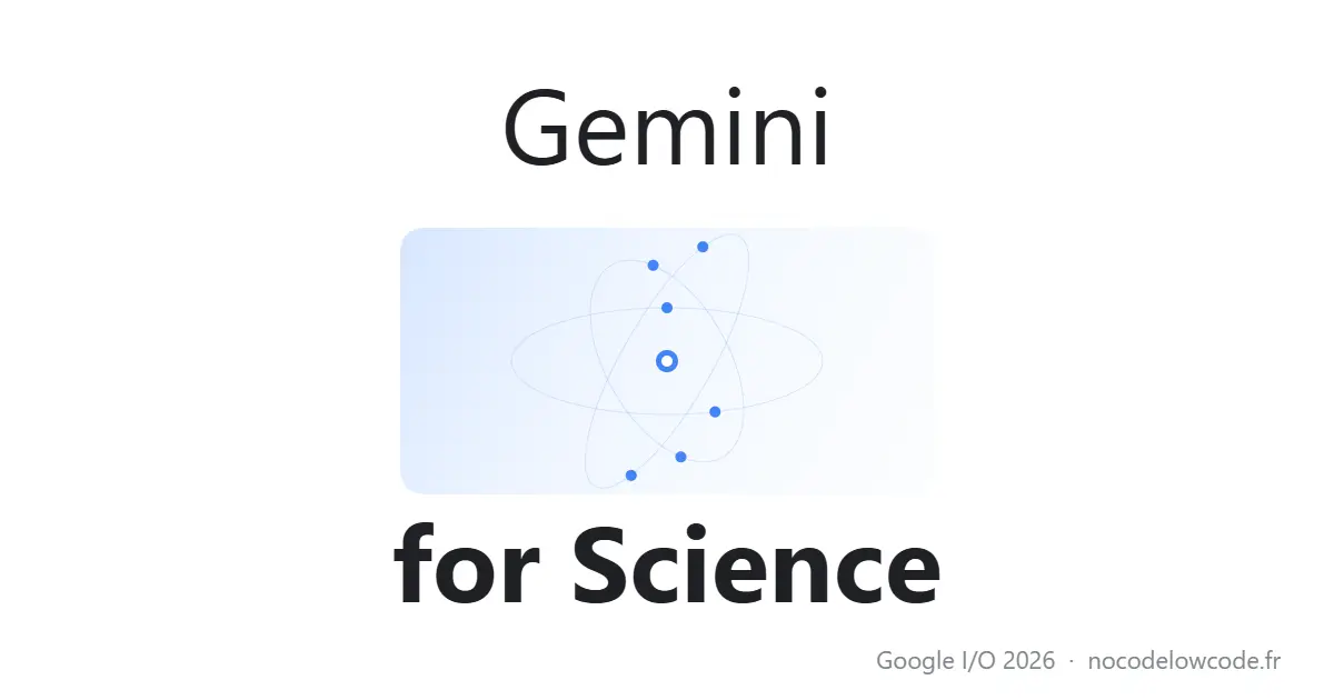 Gemini for Science Google I/O 2026 — illustration orbites IA recherche scientifique